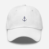 Boat Anchor Embroidered Dad Hat | Navy Blue Thread