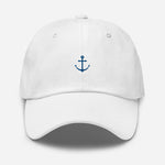 Boat Anchor Embroidered Dad Hat | Royal Blue Thread