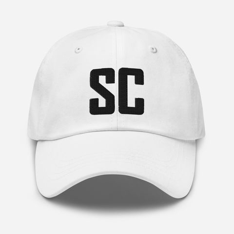 SC South Carolina Embroidered Dad Hat | Black Thread | State Initials