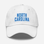 North Carolina Embroidered Dad Hat | Aqua Thread | State Initials