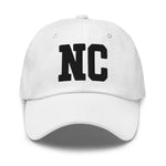 NC North Carolina Embroidered Dad Hat | Black Thread | State Initials Varsity Letter