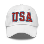 USA Embroidered Dad Hat America Red White And Blue Adjustable