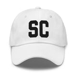 SC South Carolina Embroidered Dad Hat | Black Thread | State Initials Varsity Letter