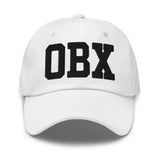 OBX Airport Code Embroidered Dad Hat Outer Banks North Carolina College Varsity Letter