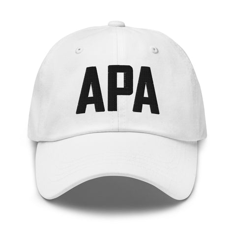 APA Airport Code Embroidered Dad Hat | Black Thread