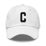 C Alphabet Varsity Letter Embroidered Dad Hat | Black Thread