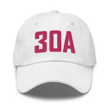 30A Rosemary Beach Florida Embroidered Dad Hat | Flamingo Pink Thread