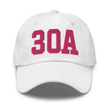 30A Rosemary Beach Florida Embroidered Dad Hat College Varsity Letter | Flamingo Pink Thread