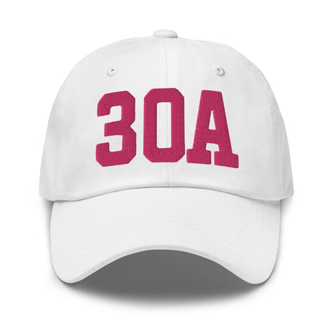 30A Rosemary Beach Florida Embroidered Dad Hat College Varsity Letter | Flamingo Pink Thread