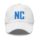 NC North Carolina Embroidered Dad Hat | Aqua Thread | State Initials