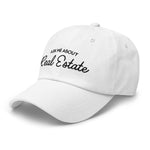 Ask Me About Real Estate Embroidered Dad Hat | Black Thread