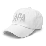 APA Airport Code Embroidered Dad Hat | White Thread