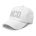 MCO Airport Code Embroidered Dad Hat | White Thread