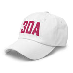 30A Rosemary Beach Florida Embroidered Dad Hat | Flamingo Pink Thread