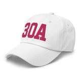 30A Rosemary Beach Florida Embroidered Dad Hat College Varsity Letter | Flamingo Pink Thread