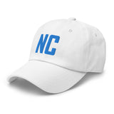 NC North Carolina Embroidered Dad Hat | Aqua Thread | State Initials