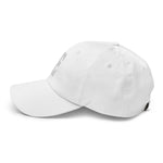 E Alphabet Varsity Letter Embroidered Dad Hat | White Thread