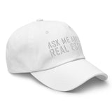 Ask Me About Real Estate Embroidered Dad Hat | White Thread