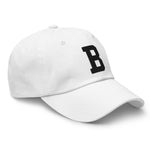 B Alphabet Varsity Letter Embroidered Dad Hat | Black Thread