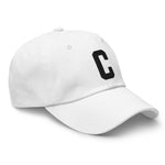 C Alphabet Varsity Letter Embroidered Dad Hat | Black Thread