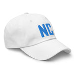 NC North Carolina Embroidered Dad Hat | Aqua Thread | State Initials