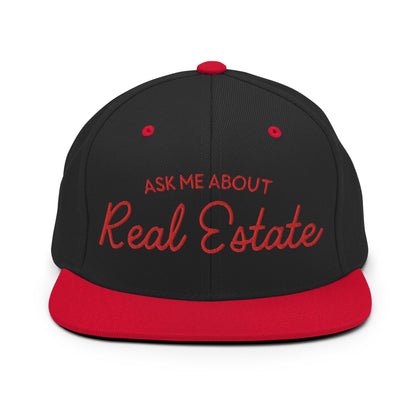 Ask Me About Real Estate Embroidered Snapback Hat