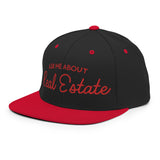 Ask Me About Real Estate Embroidered Snapback Hat