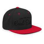 Ask Me About Real Estate Embroidered Snapback Hat | Black Thread