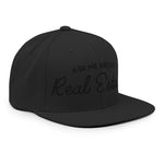 Ask Me About Real Estate Embroidered Snapback Hat | Black Thread