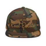 Ask Me About Real Estate Embroidered Snapback Hat