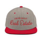 Ask Me About Real Estate Embroidered Snapback Hat