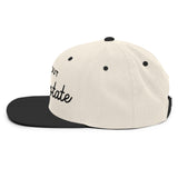 Ask Me About Real Estate Embroidered Snapback Hat | Black Thread