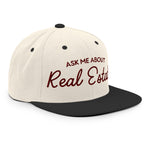 Ask Me About Real Estate Embroidered Snapback Hat