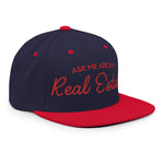 Ask Me About Real Estate Embroidered Snapback Hat