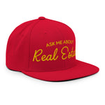 Ask Me About Real Estate Embroidered Snapback Hat