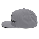 Ask Me About Real Estate Embroidered Snapback Hat | Black Thread