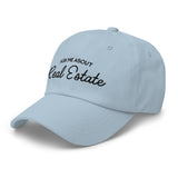 Ask Me About Real Estate Embroidered Dad Hat | Black Thread
