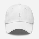 Boat Anchor Embroidered Dad Hat | White Thread