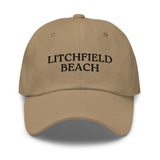 Litchfield Beach SC South Carolina Embroidered Dad Hat | Black Thread