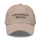 Litchfield Beach SC South Carolina Embroidered Dad Hat | Black Thread