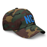 NC North Carolina Embroidered Dad Hat | Aqua Thread