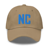 NC North Carolina Embroidered Dad Hat | Aqua Thread