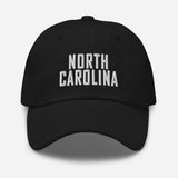 North Carolina Embroidered Dad Hat | White Thread