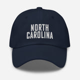 North Carolina Embroidered Dad Hat | White Thread