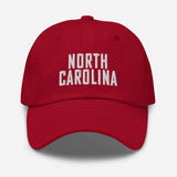 North Carolina Embroidered Dad Hat | White Thread