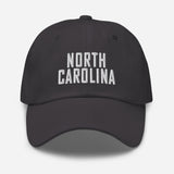 North Carolina Embroidered Dad Hat | White Thread