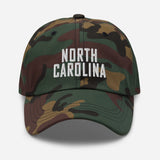 North Carolina Embroidered Dad Hat | White Thread