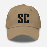 SC South Carolina Embroidered Dad Hat | Black Thread