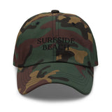 Surfside Beach SC South Carolina Embroidered Dad Hat | Black Thread