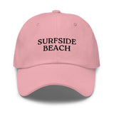 Surfside Beach SC South Carolina Embroidered Dad Hat | Black Thread